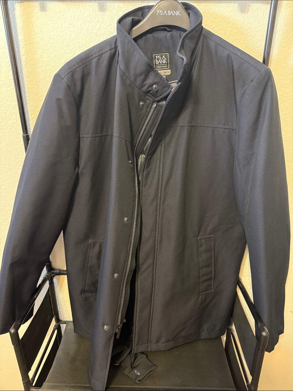 Jos. A. Bank Men's Navy Lightweight Zip & Snap Front Jacket